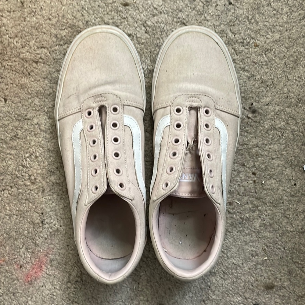 light pink vans low rise sneakers